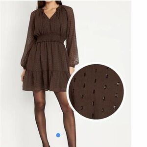 NEW Brown Metallic shimmer Shine Dress Size 4X NWT long sleeve